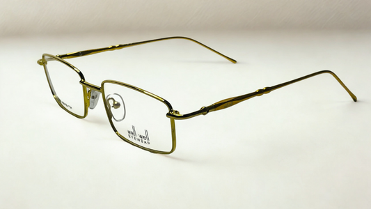 Well Well Dark Golden Metal Frame Glasses