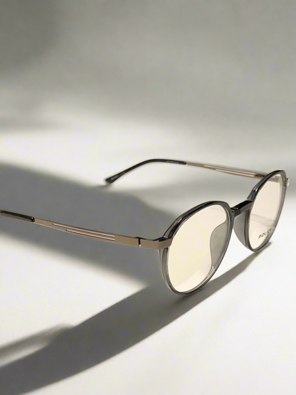 Black and Light Grey Metal  Glasses-Uv Polarized Lenses