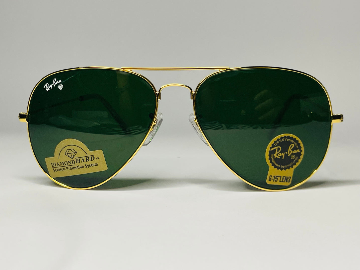 Ray ban Aviatar Sunglasses-UV Polarized Lenses-G15 Lenses-Golden Frame Green Lenses