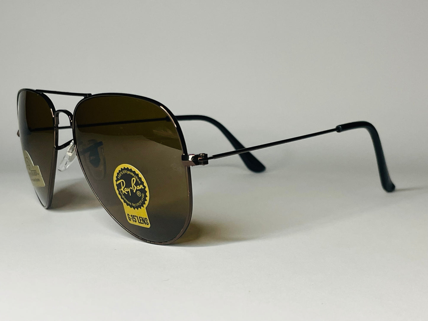 Ray ban Aviator Sunglasses-G15 Lenses-Brown Frame brown Lens.