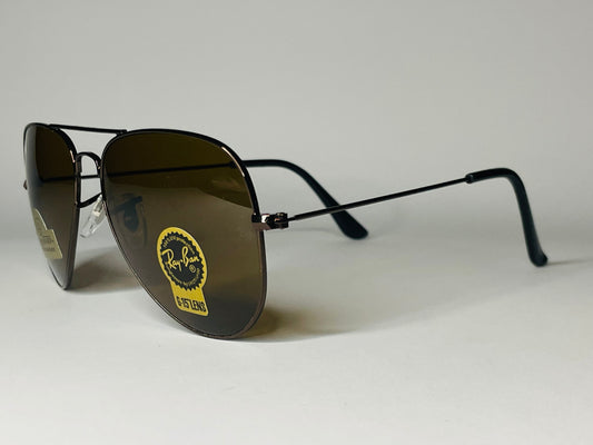 Ray ban Aviator Sunglasses-G15 Lenses-Brown Frame brown Lens.