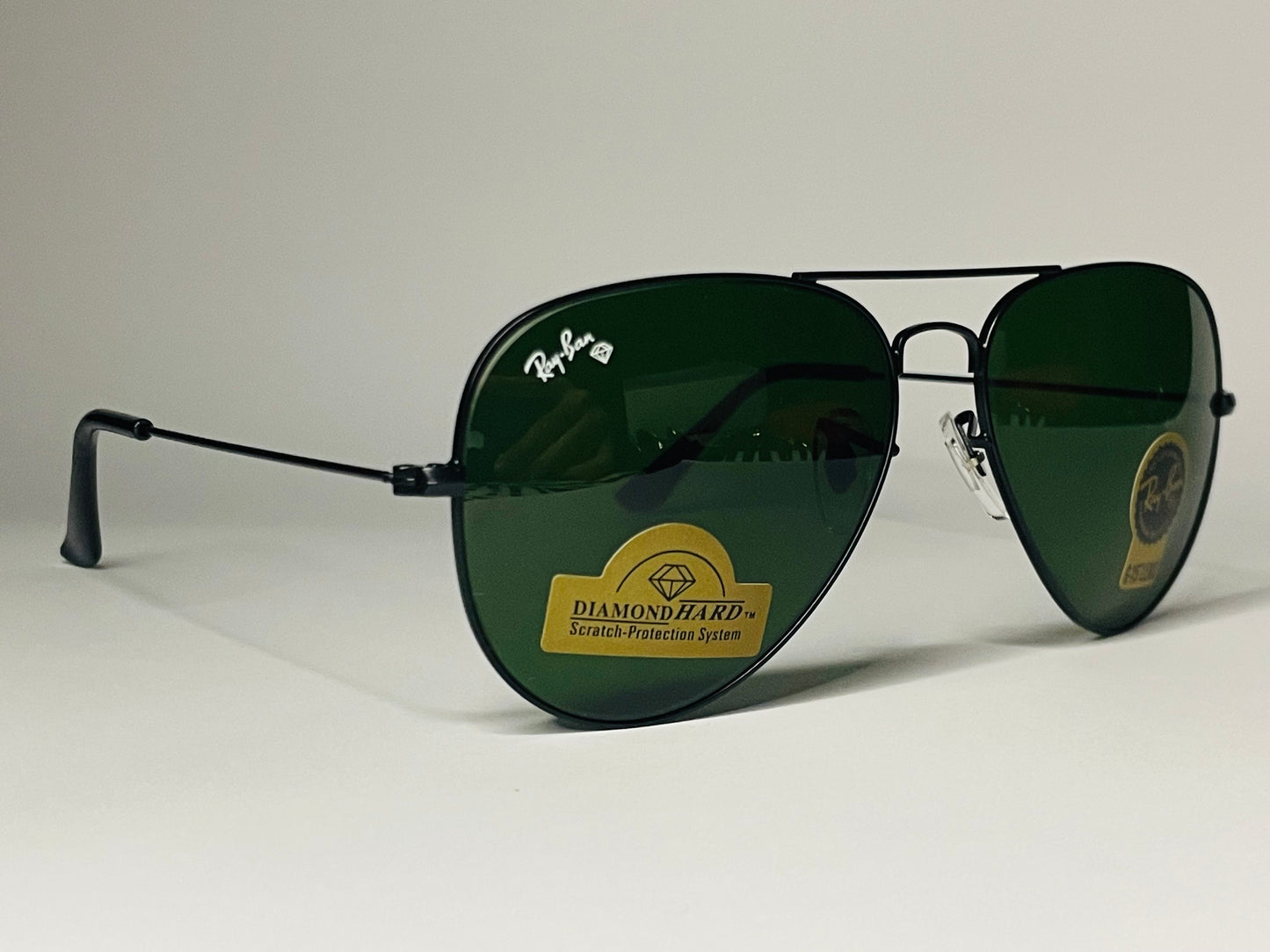 Ray ban Aviatar Sunglasses-UV Polarized Lenses-G15 Lenses-Black frame Green Lenses.