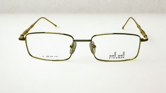 Well Well Dark Golden Metal Frame Glasses