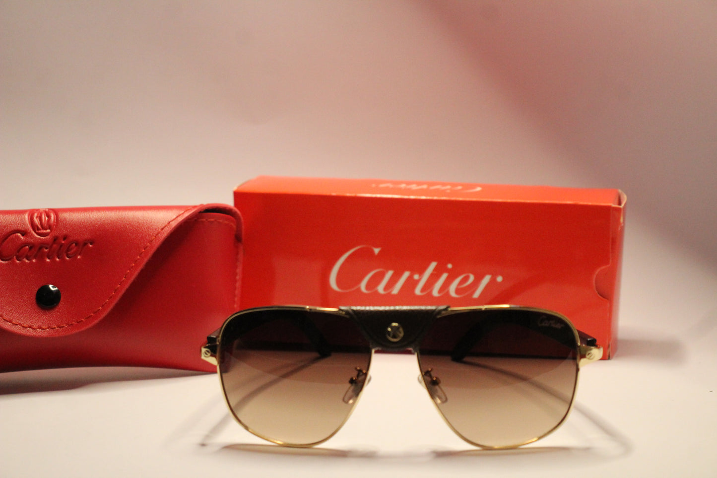 Cartier santos Sunglasses – Leather button strap Edition