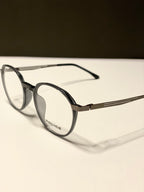 Black and Light Grey Metal Frame Glasses
