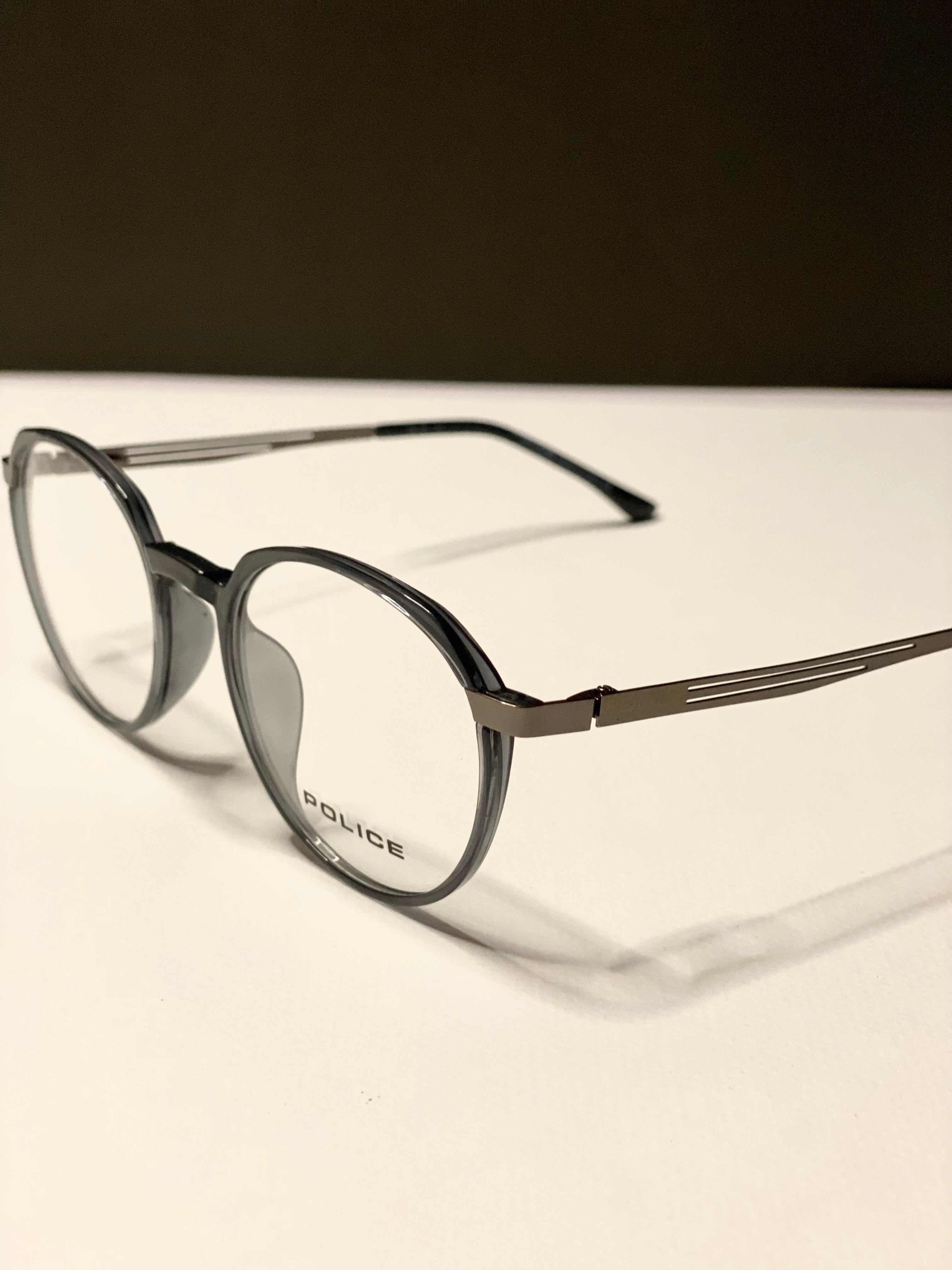 Black and Light Grey Metal Frame Glasses