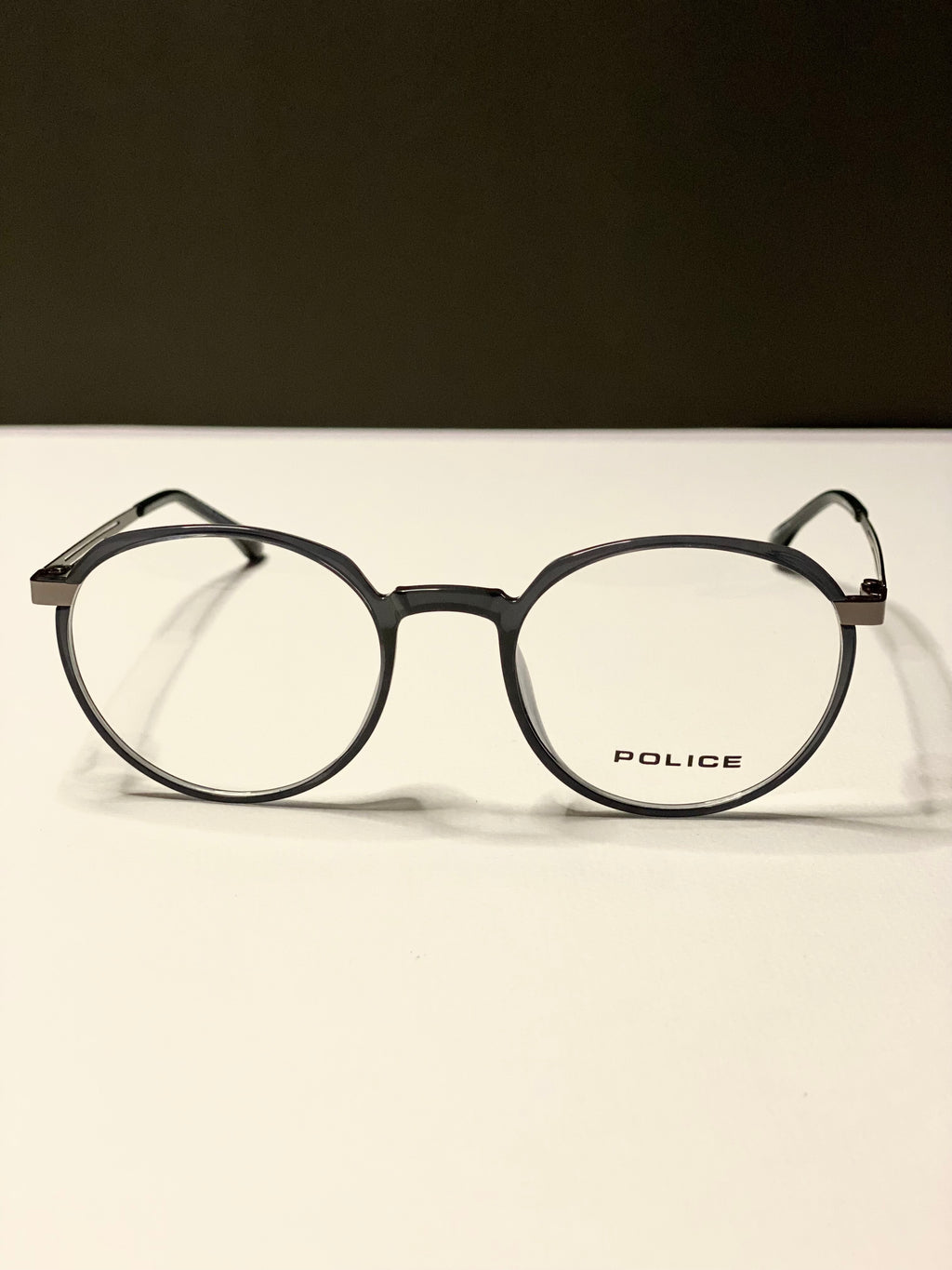 Black and Light Grey Metal Frame Glasses