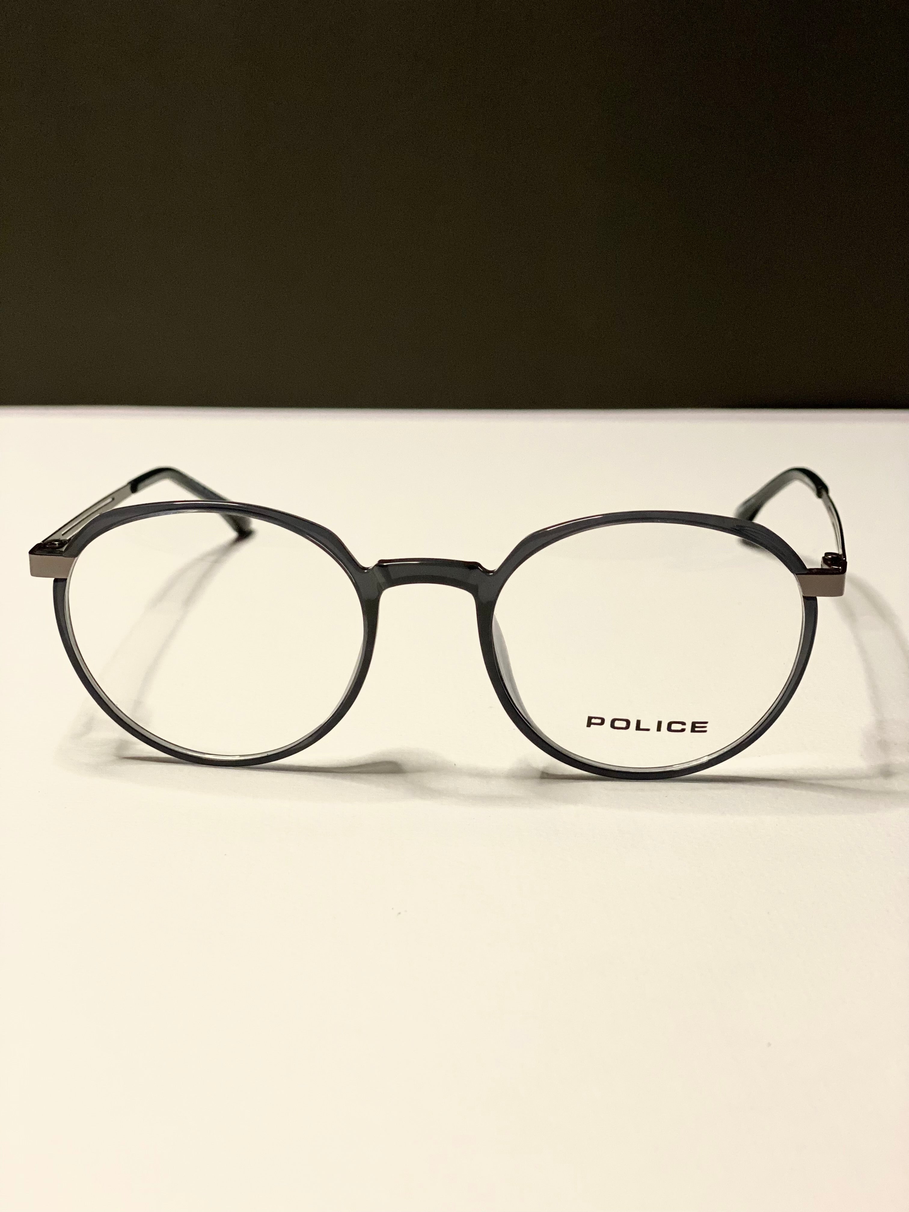 Black and Light Grey Metal Frame Glasses