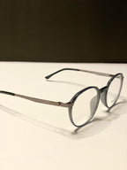 Black and Light Grey Metal Frame Glasses