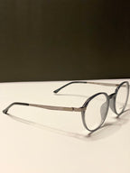 Black and Light Grey Metal Frame Glasses