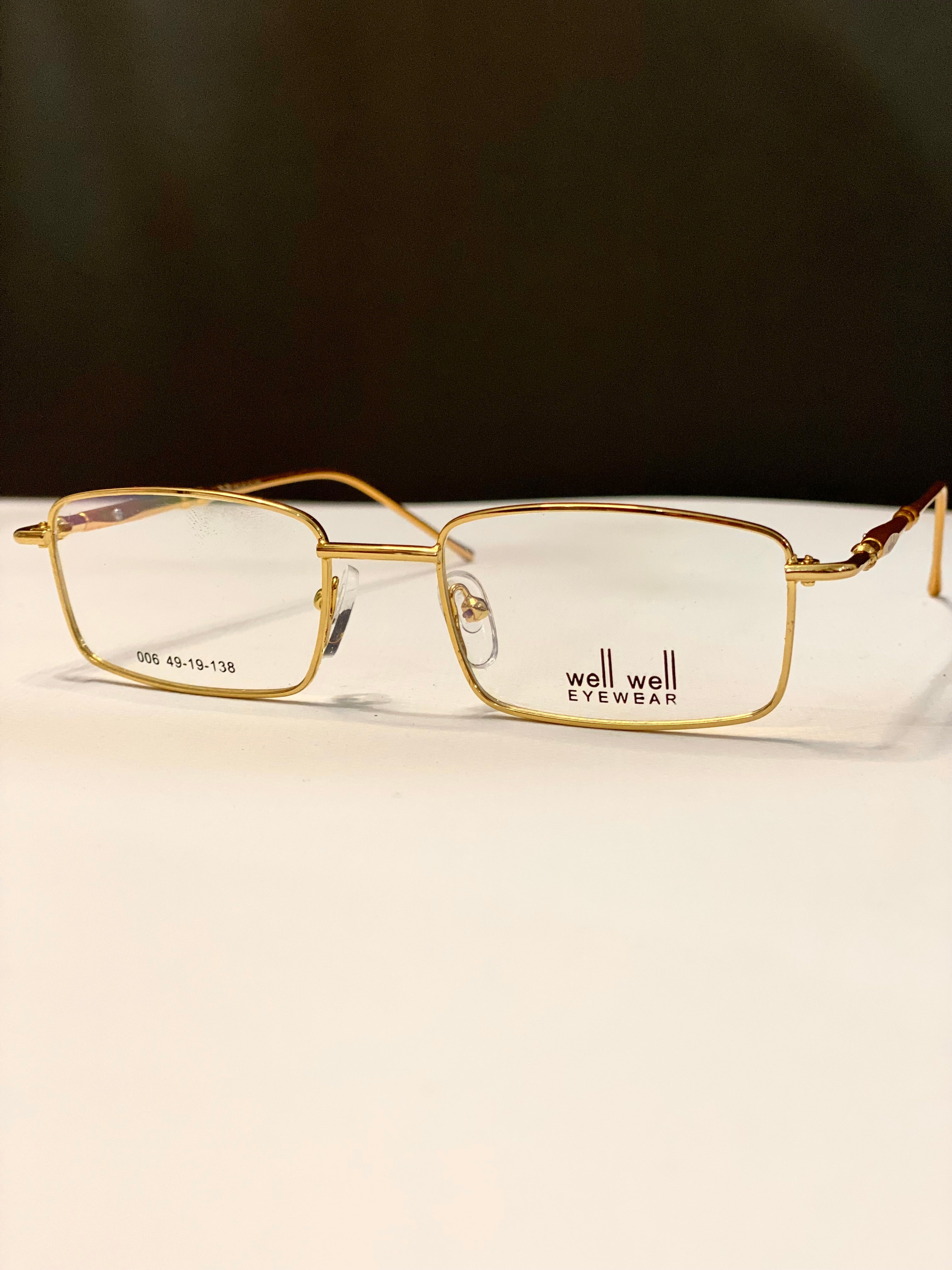 Dark Golden Metal Frame Glasses
