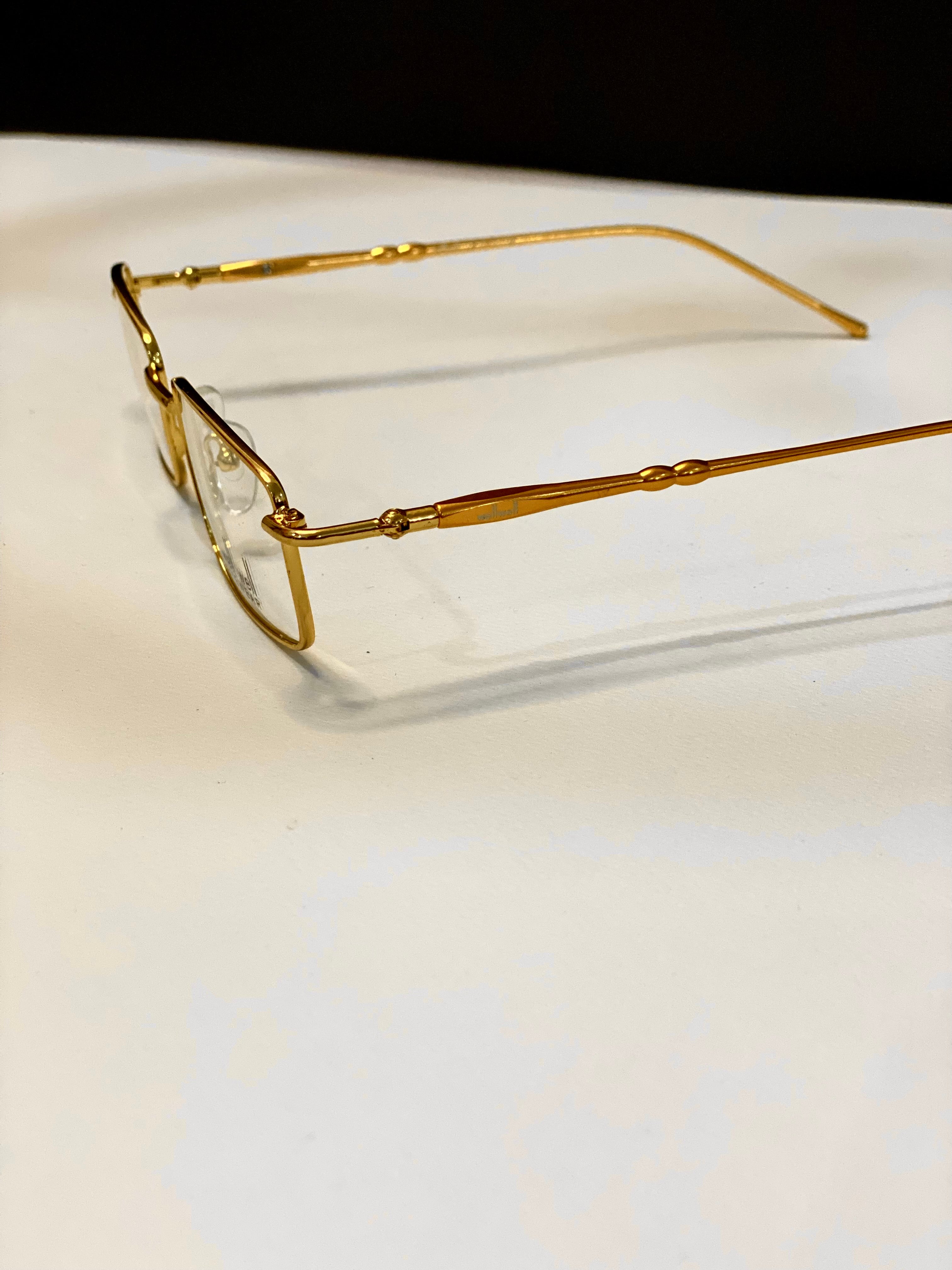 Dark Golden Metal Frame Glasses