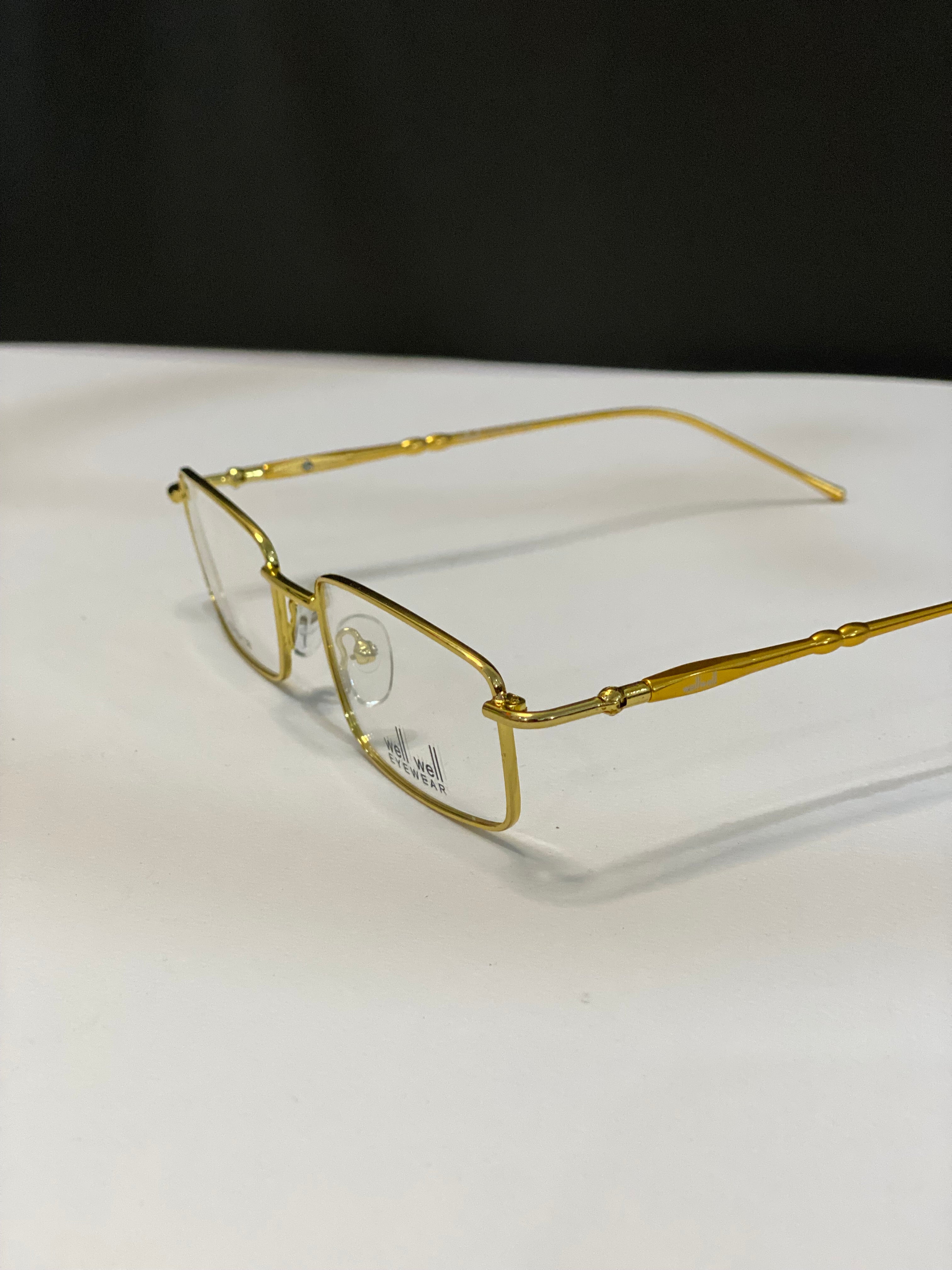 Dark Golden Metal Frame Glasses