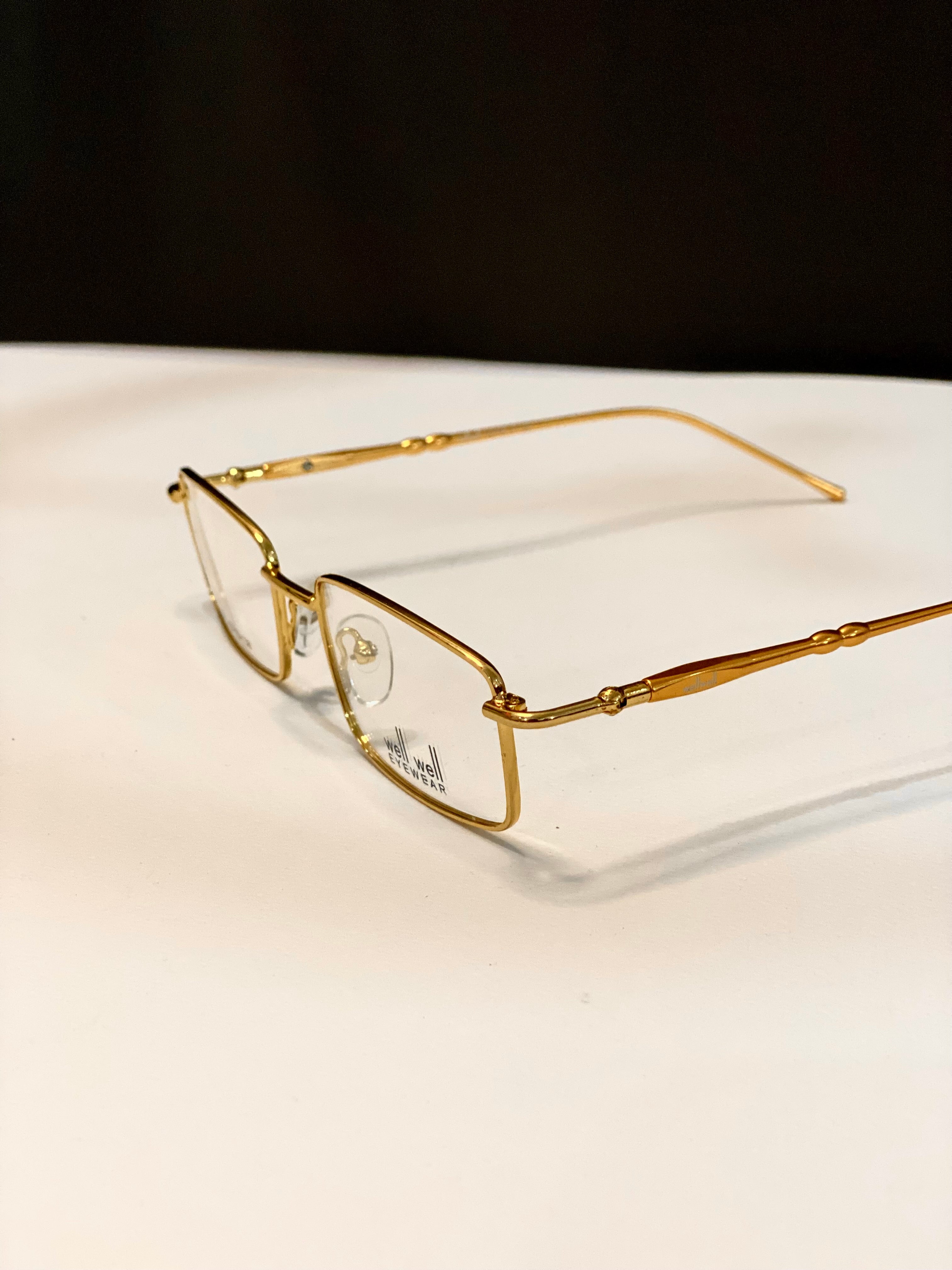 Dark Golden Metal Frame Glasses