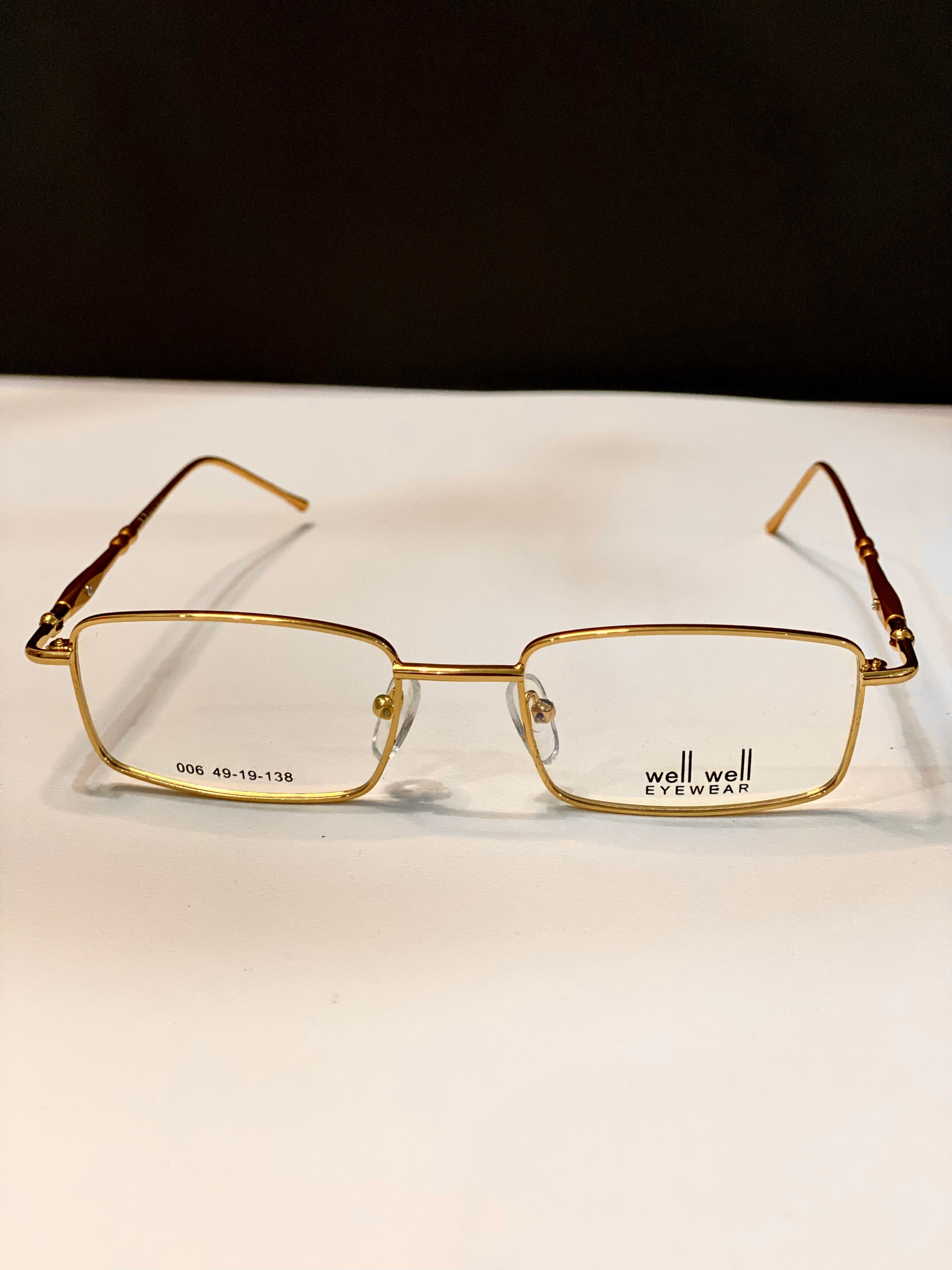 Dark Golden Metal Frame Glasses