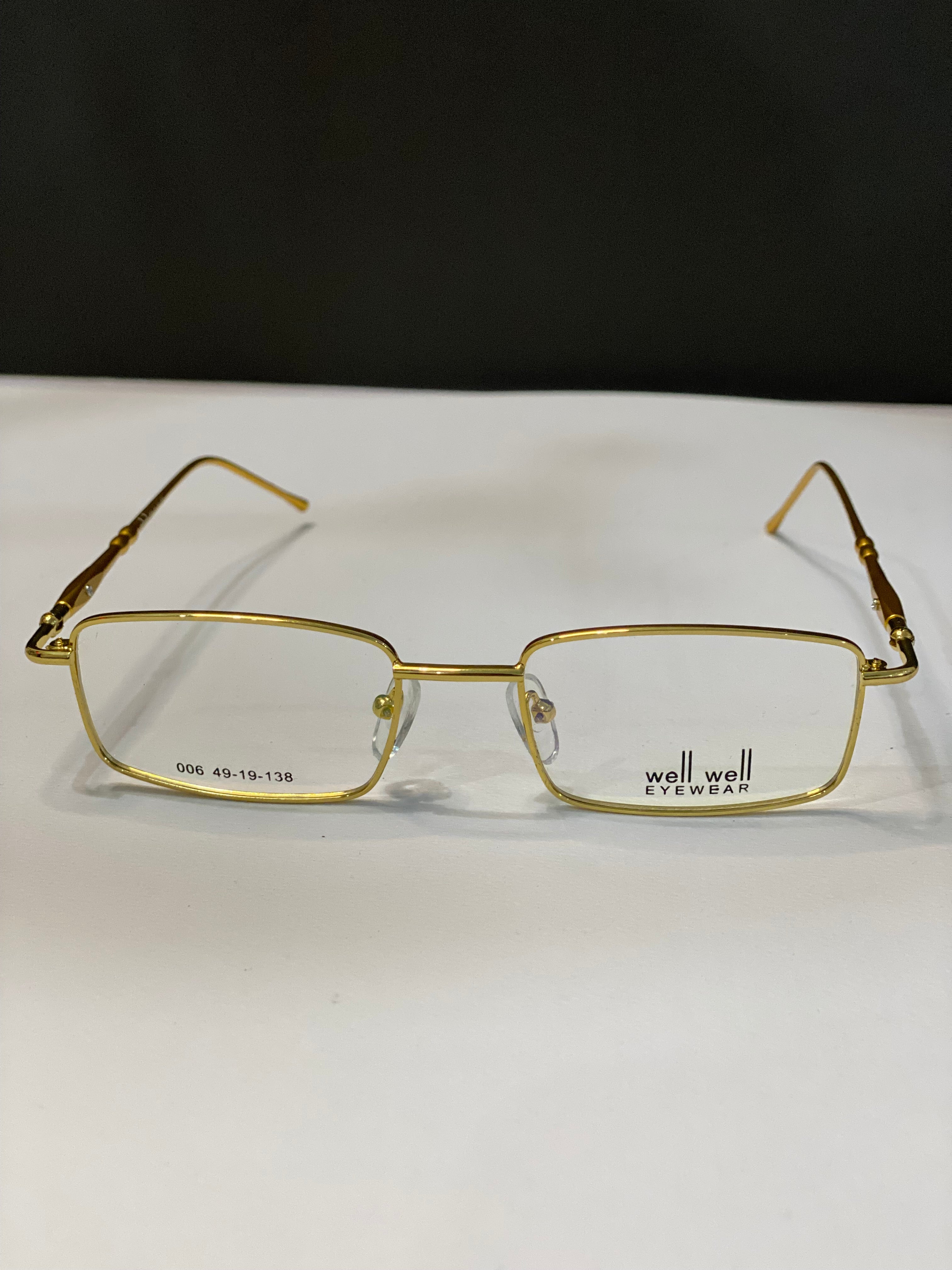 Dark Golden Metal Frame Glasses