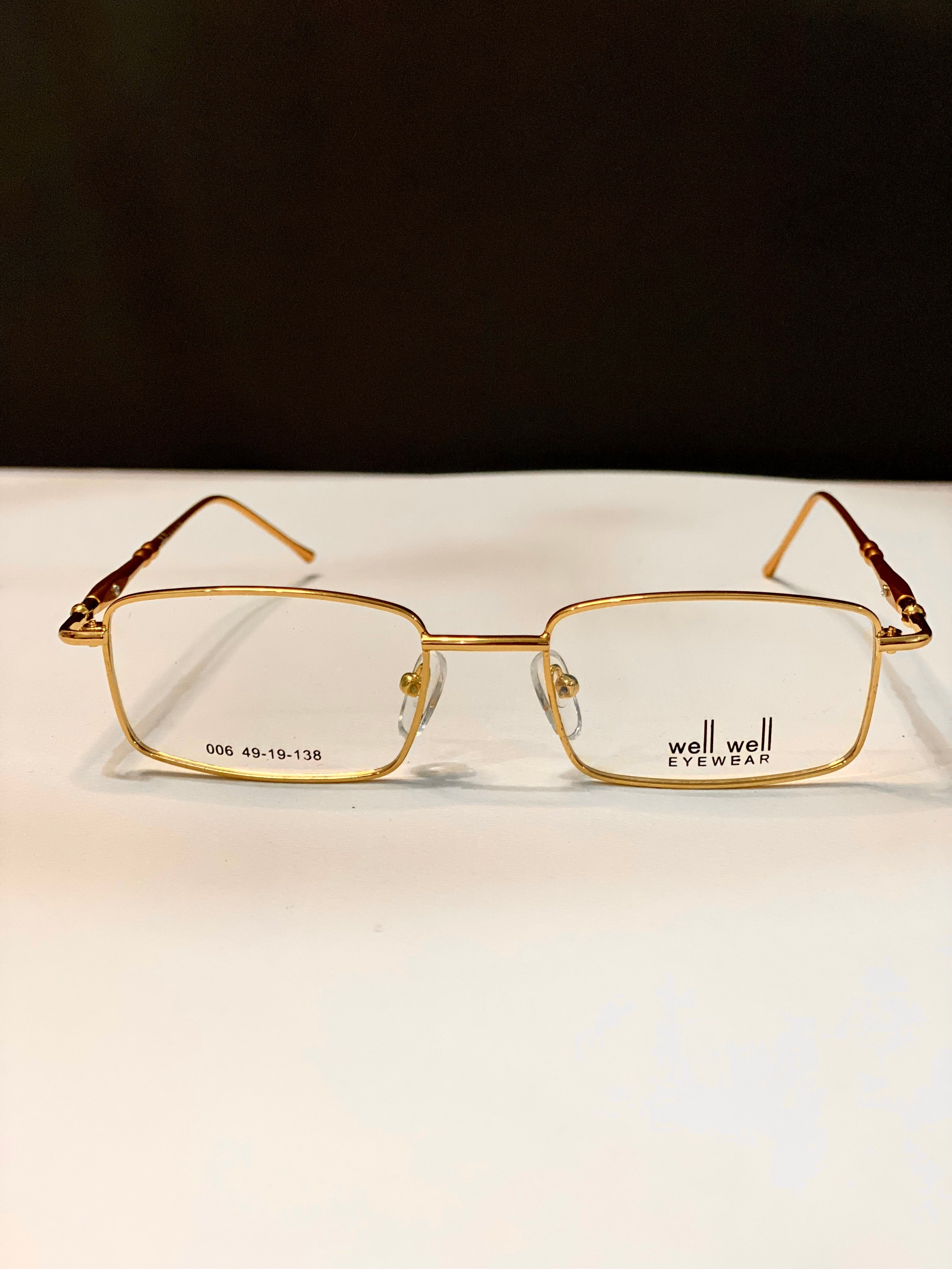 Dark Golden Metal Frame Glasses