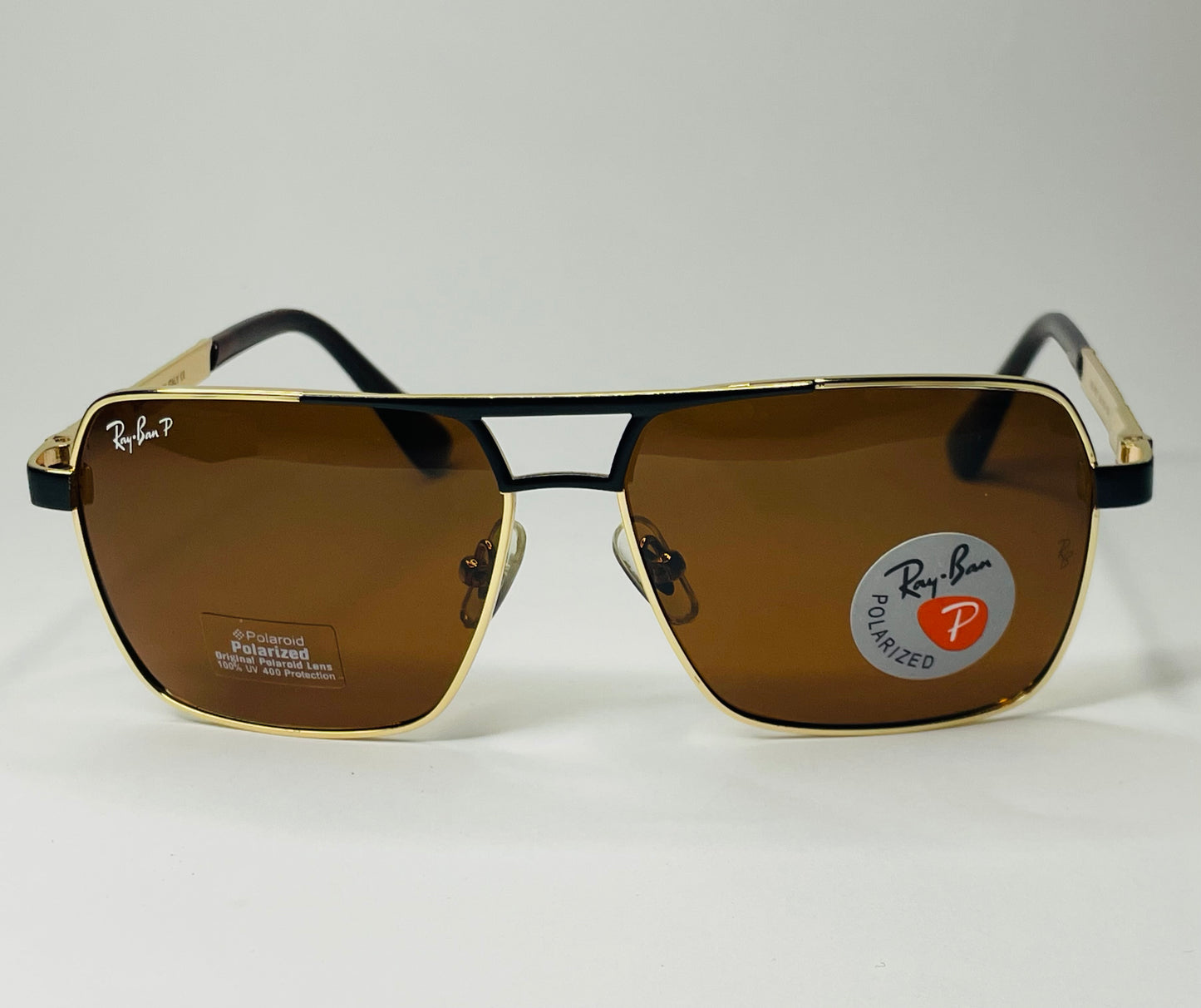 Ray-Ban Gold Edge Sunglasses – Dual Tone Frame-Polarized lenses.