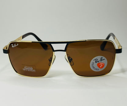 Ray-Ban Gold Edge Sunglasses – Dual Tone Frame-Polarized lenses.