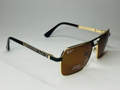 Ray-Ban Gold Edge Sunglasses – Dual Tone Frame-Polarized lenses.