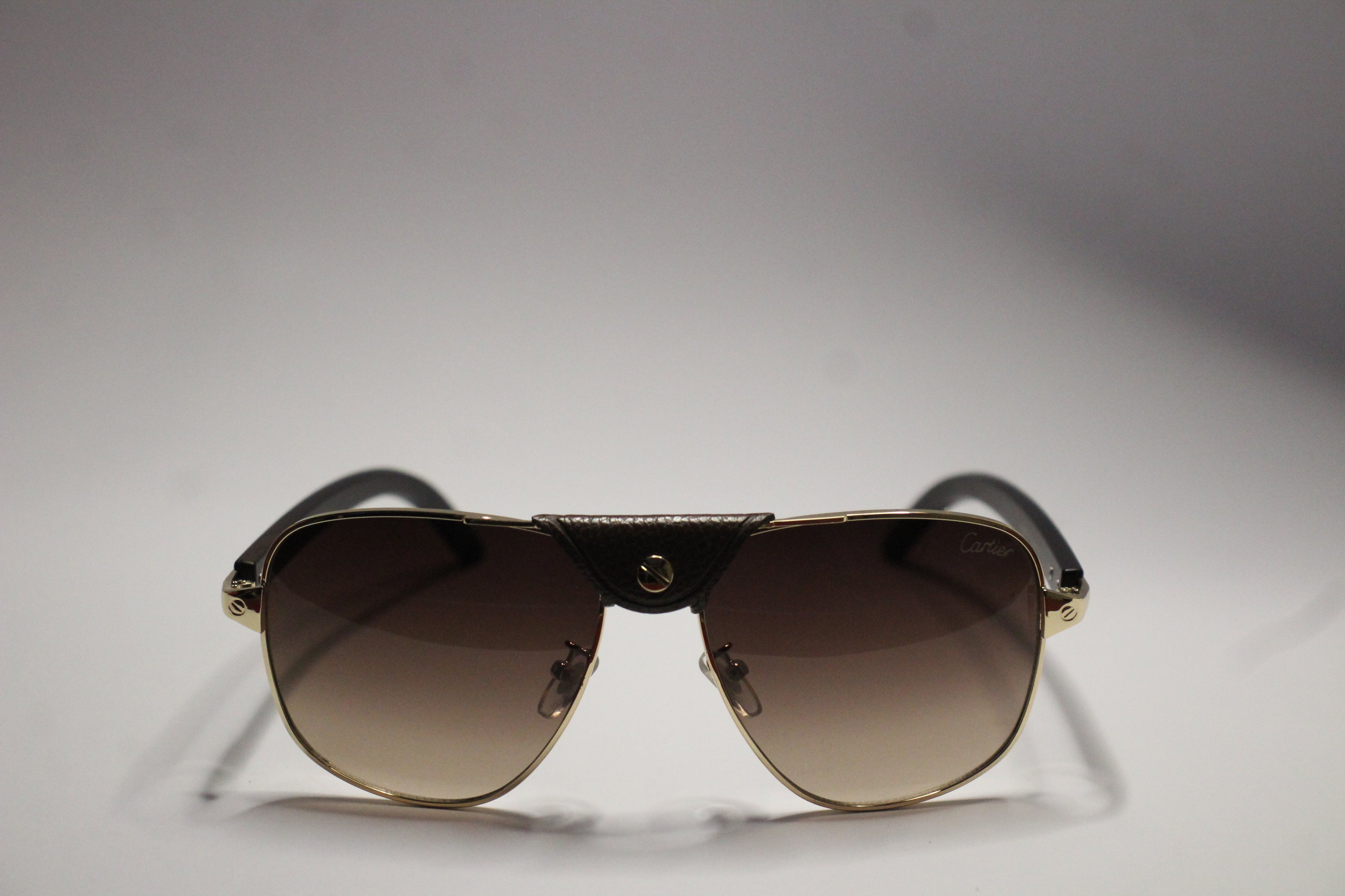 Cartier Gold Aviator Sunglasses – Leather button strap Edition