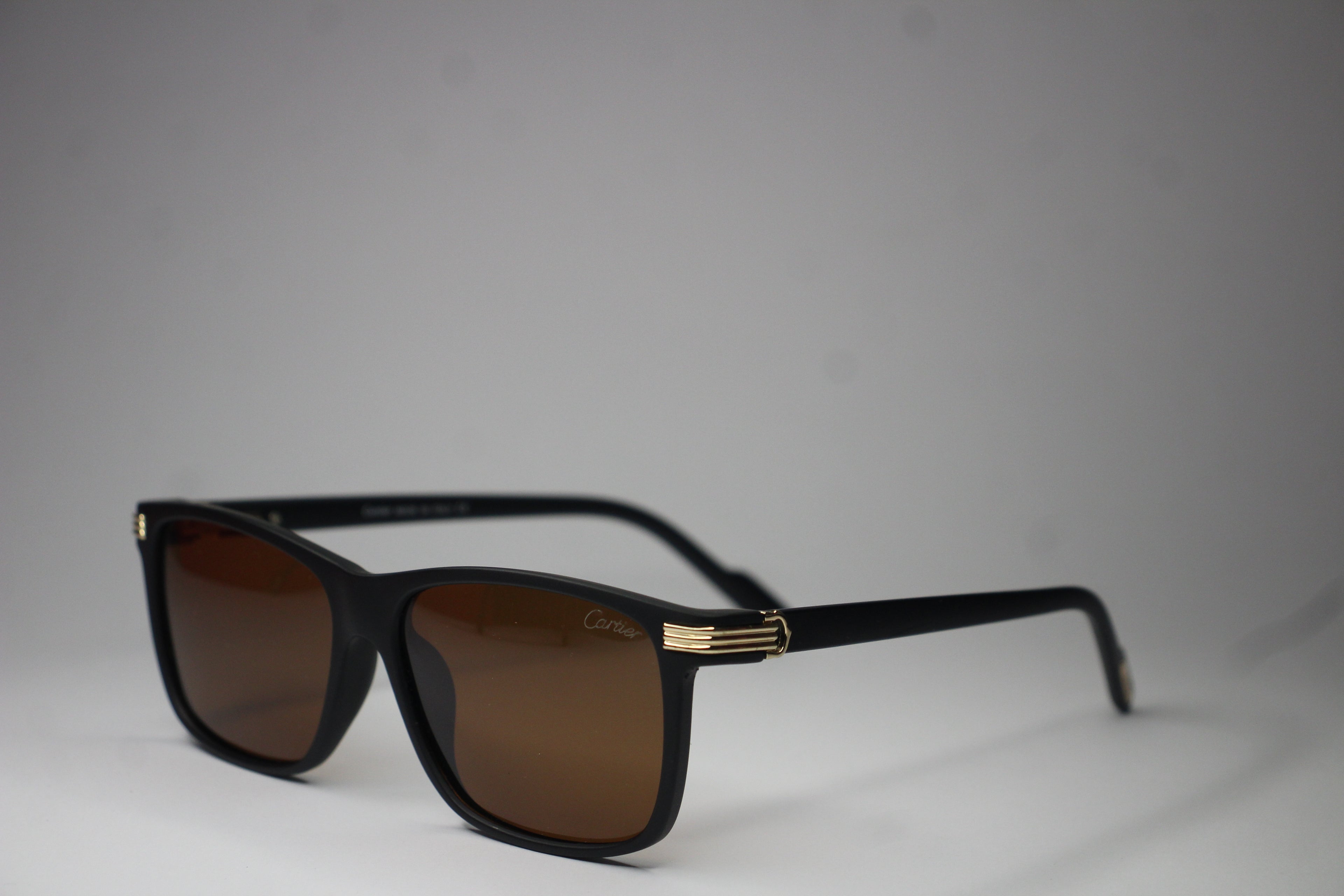 Cartier Black Edition – Matte Frame Sunglasses with Gold Detailing