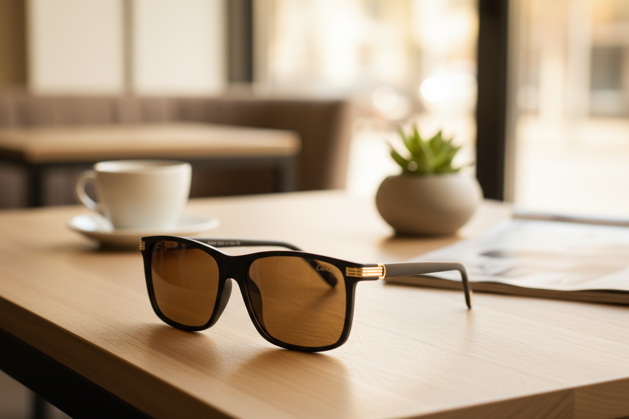 Cartier Black Edition- Brown Lenses – Matte Frame with Gold Detailing Sunglasses