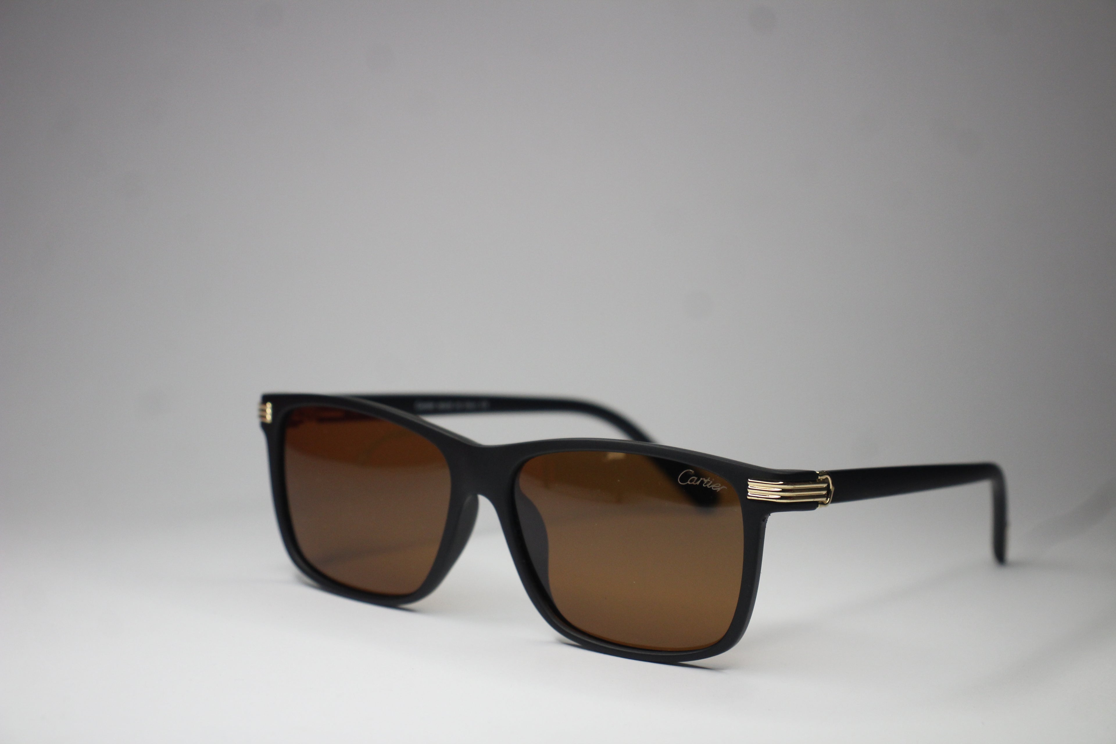 Cartier Black Edition – Matte Frame Sunglasses with Gold Detailing
