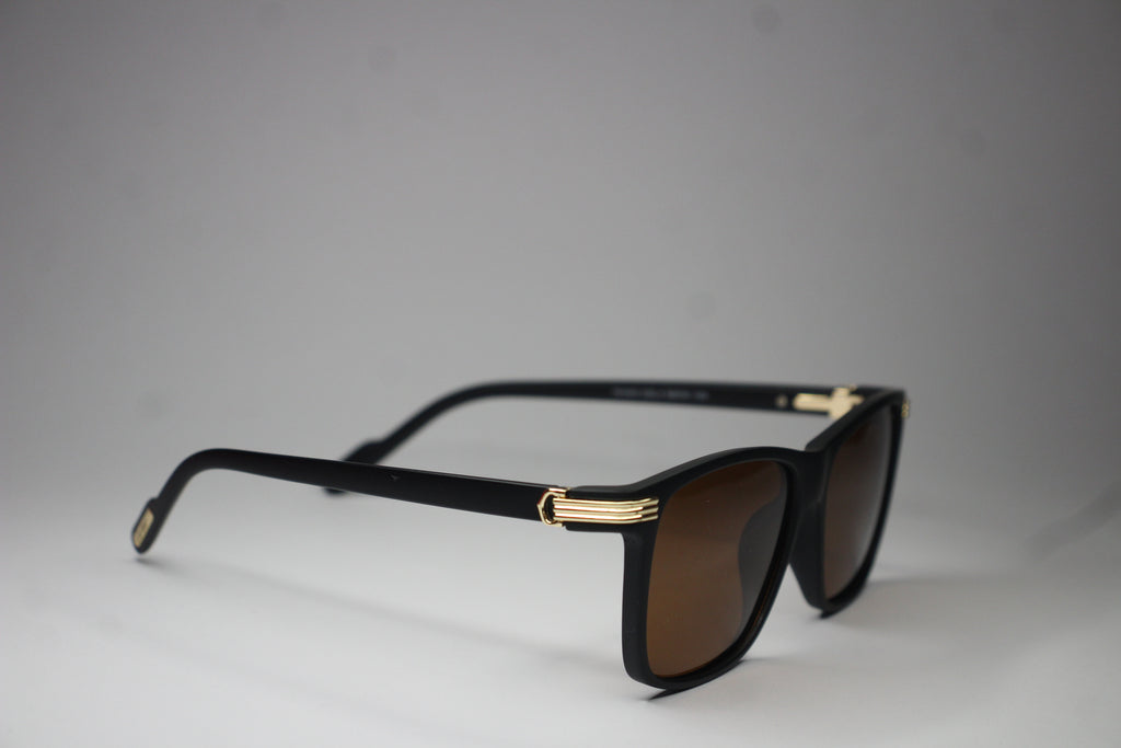 Cartier Black Edition – Matte Frame Sunglasses with Gold Detailing