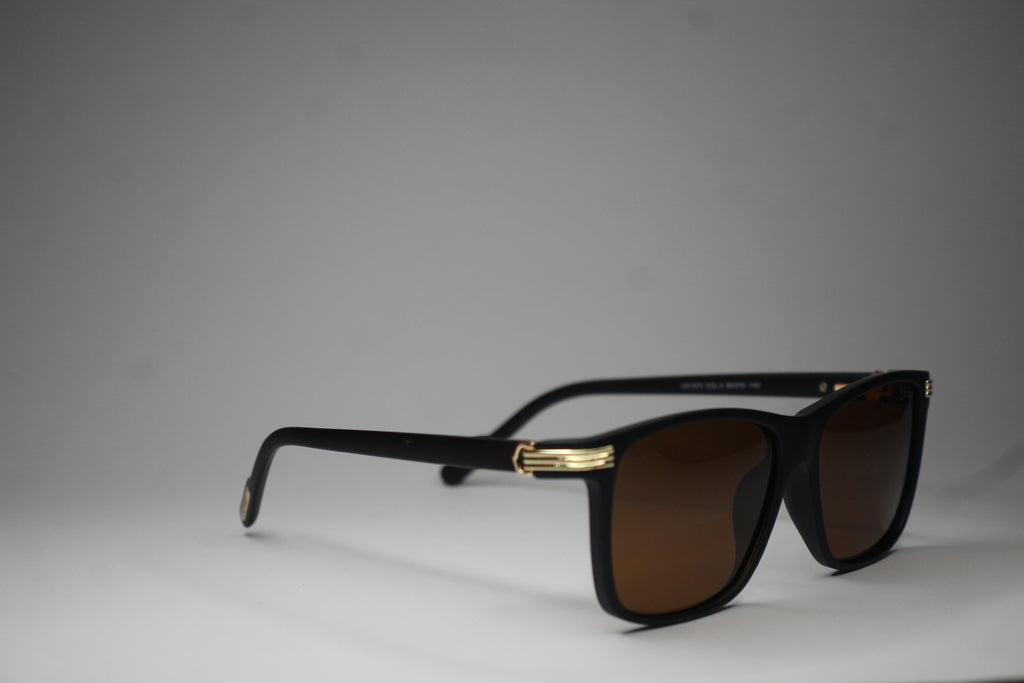 Cartier Black Edition – Matte Frame Sunglasses with Gold Detailing