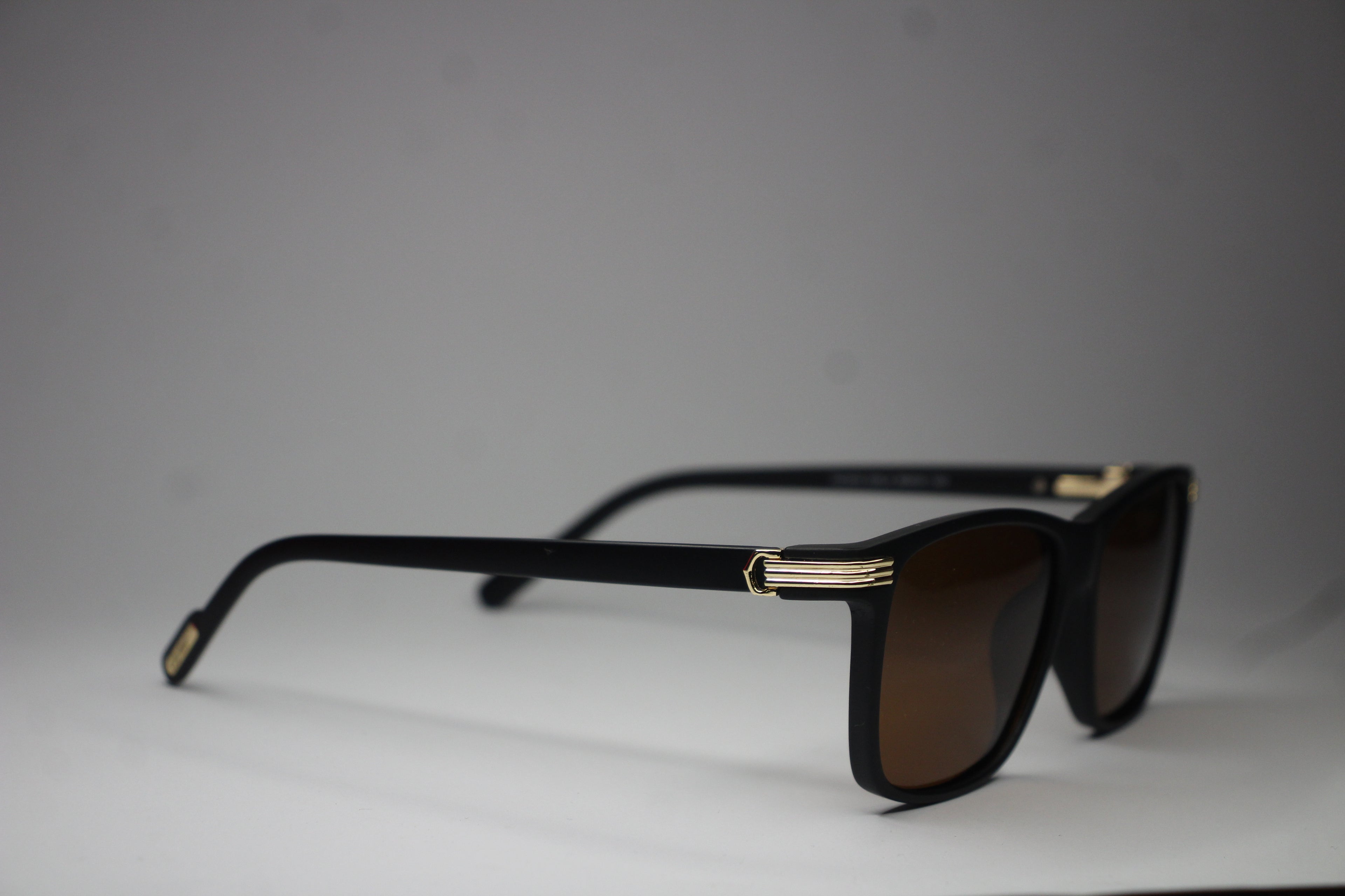 Cartier Black Edition – Matte Frame Sunglasses with Gold Detailing