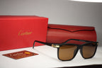 Cartier Black Edition – Matte Frame Sunglasses with Gold Detailing