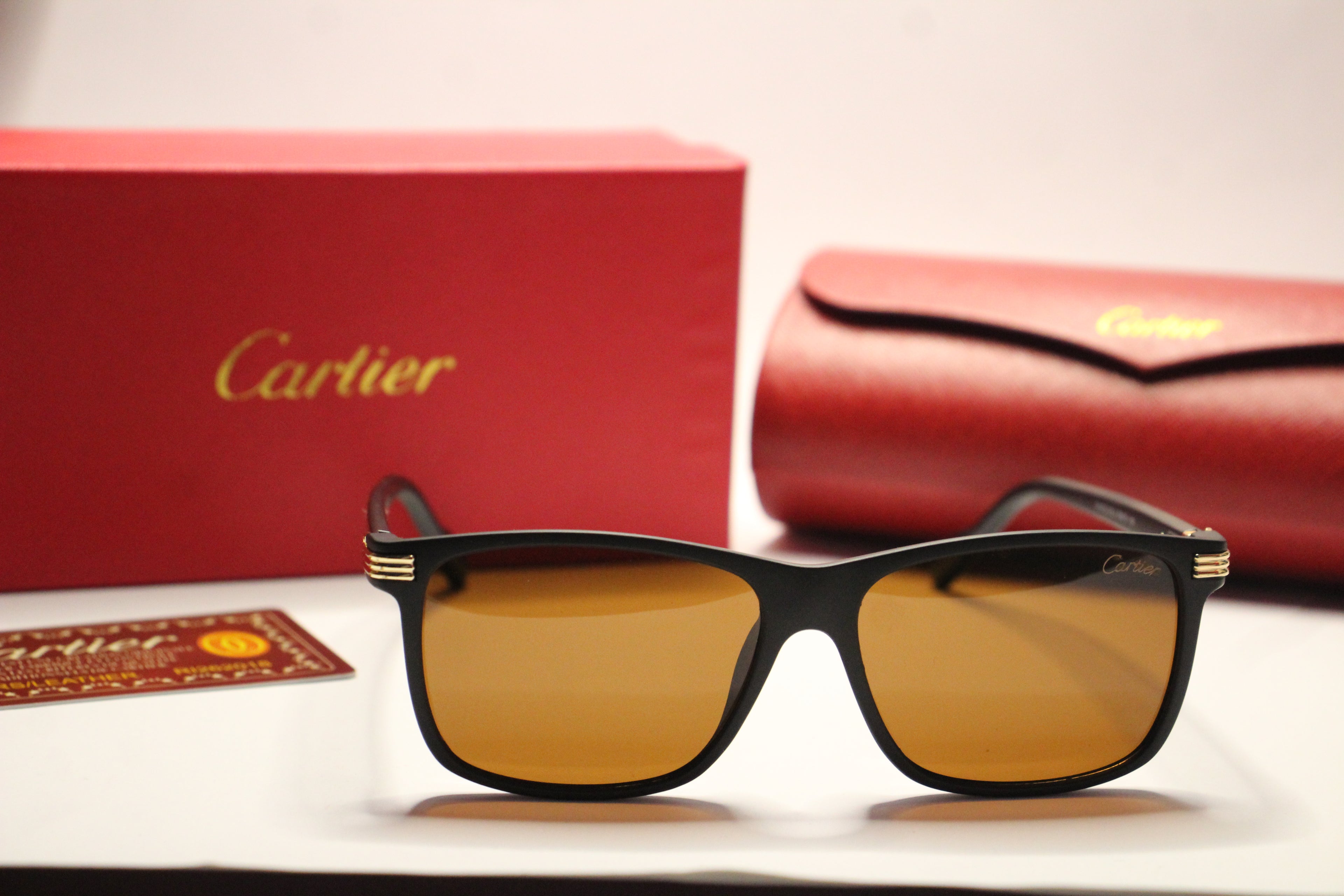 Cartier Black Edition – Matte Frame Sunglasses with Gold Detailing