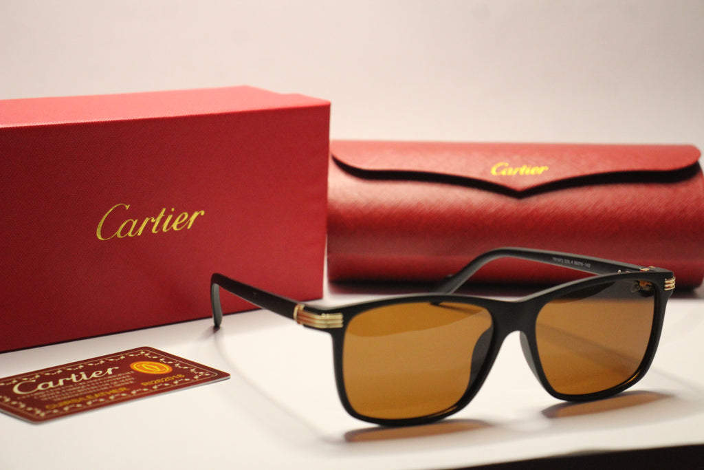 Cartier Black Edition – Matte Frame Sunglasses with Gold Detailing