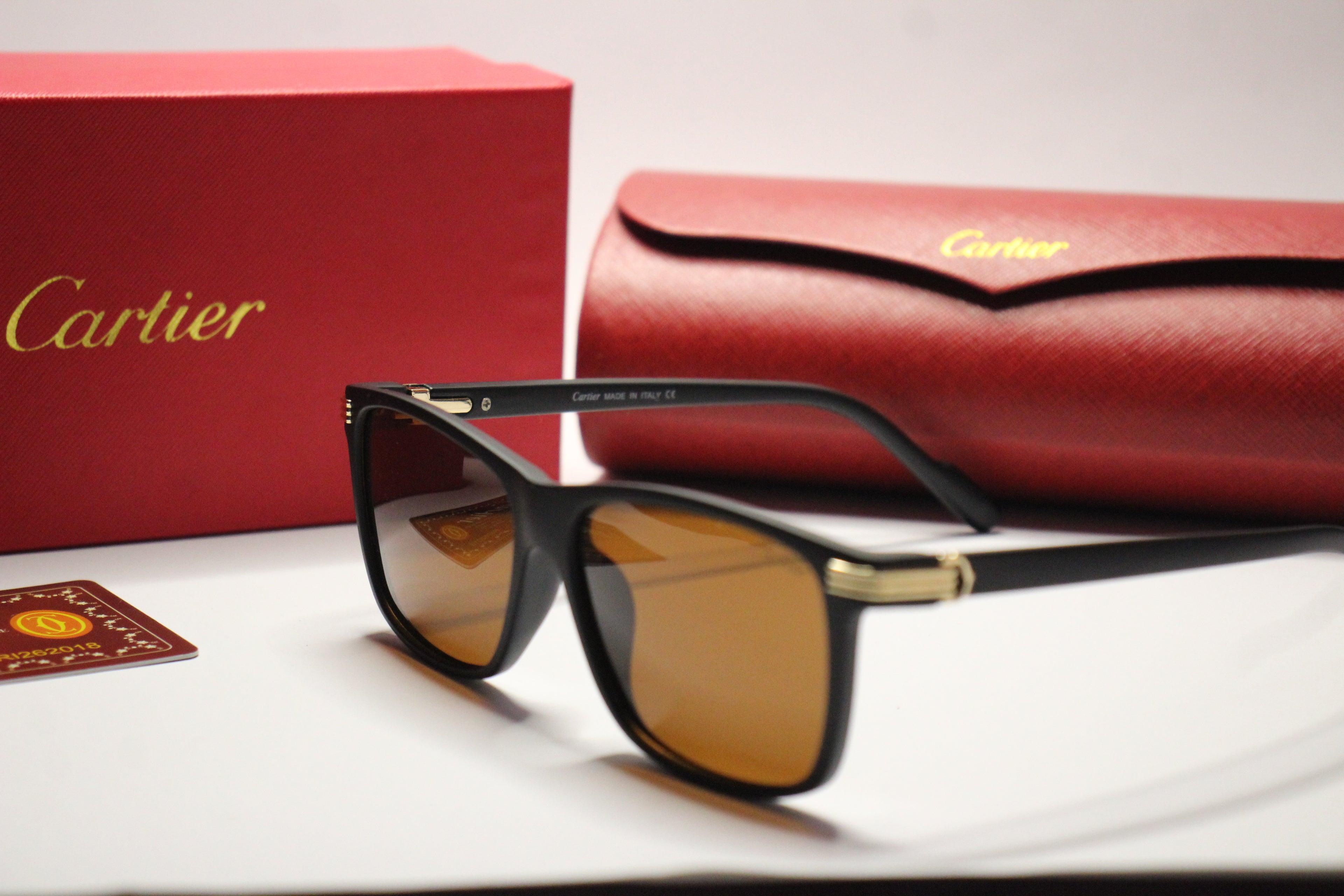 Cartier Black Edition – Matte Frame Sunglasses with Gold Detailing