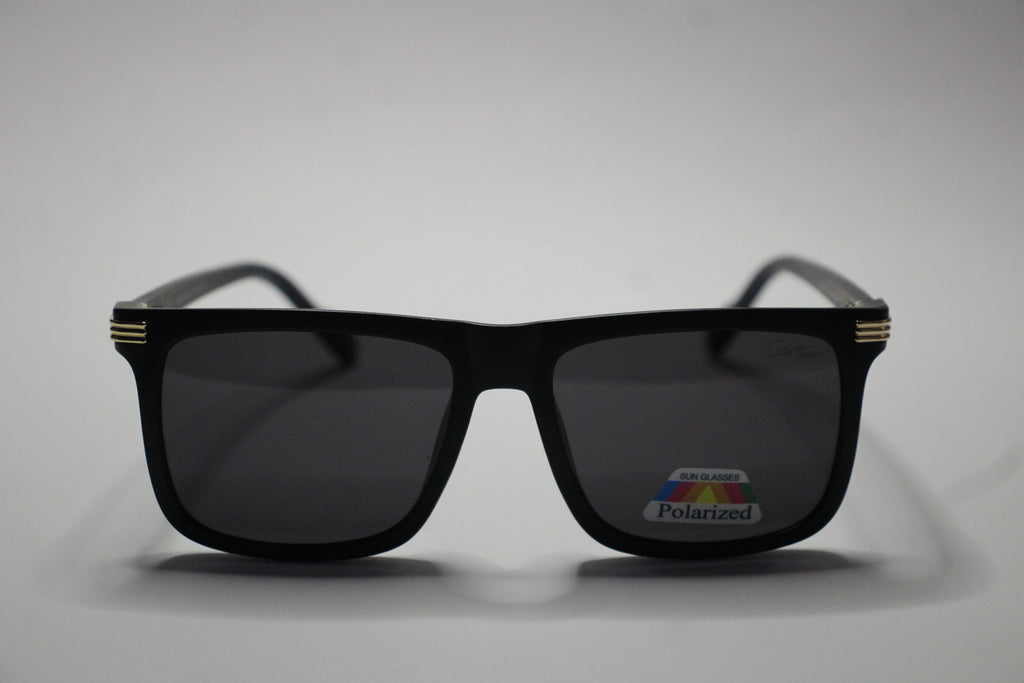 Cartier Black Edition – Matte Frame Sunglasses with Gold Detailing